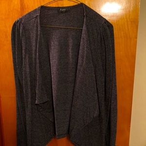 Forever 21 Charcoal Gray Structured Open Waterfall Front Cardigan